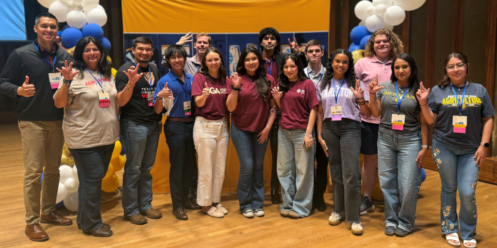 Group photo of some of the 2026-27 CSAC Members at the 2026 Texas A&M University System Student Affairs Symposium at Texas A&M University-Kingsville.