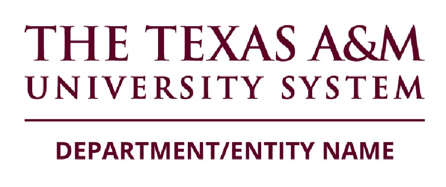 Word Logo - The Texas A&M University System - Department/Entity Name Stacked Logo