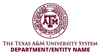 System Seal - The Texas A&M University System - Department/Entity Name Vertical Logo