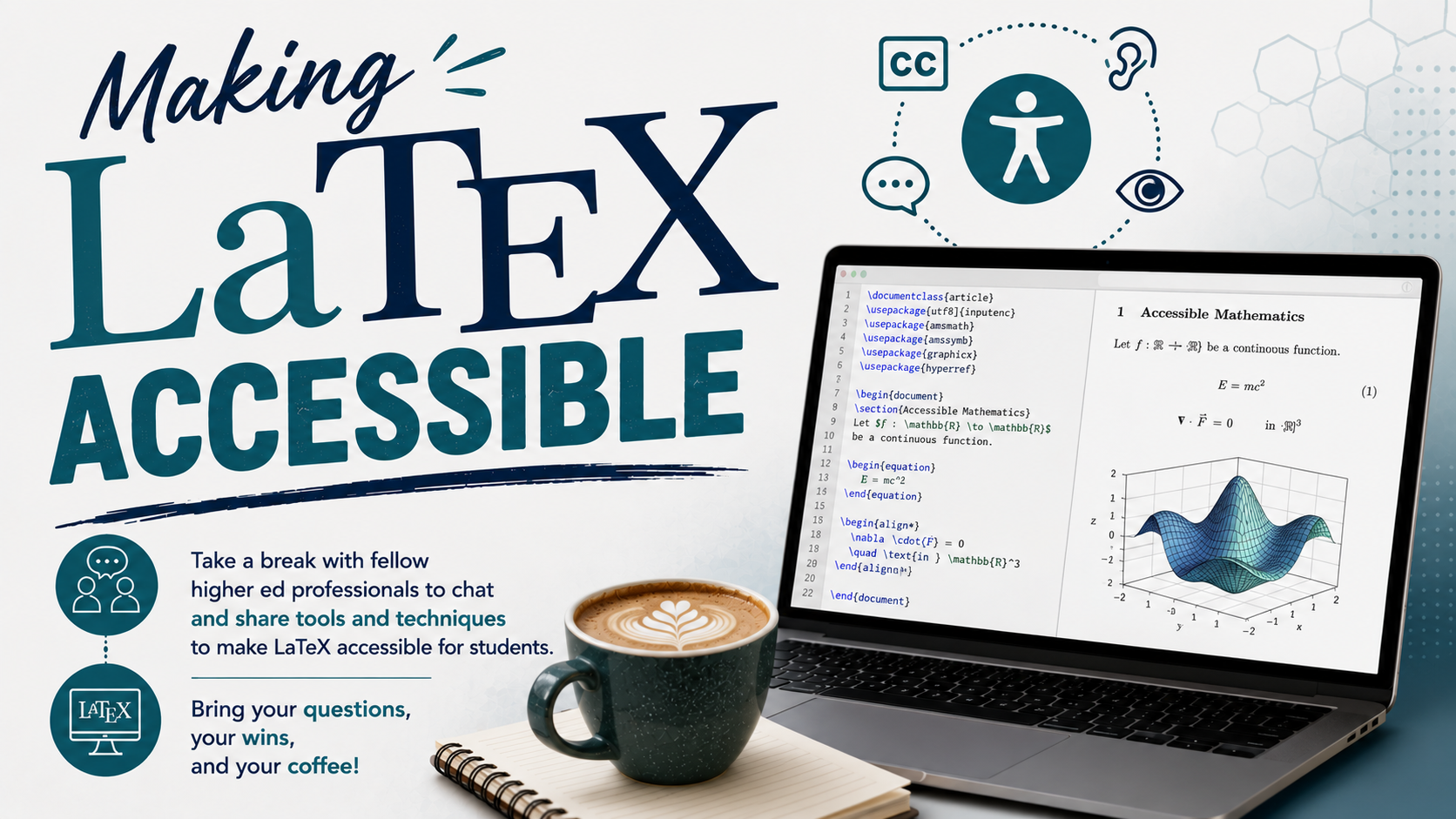 LaTex Accessibility Coffee Chat graphic