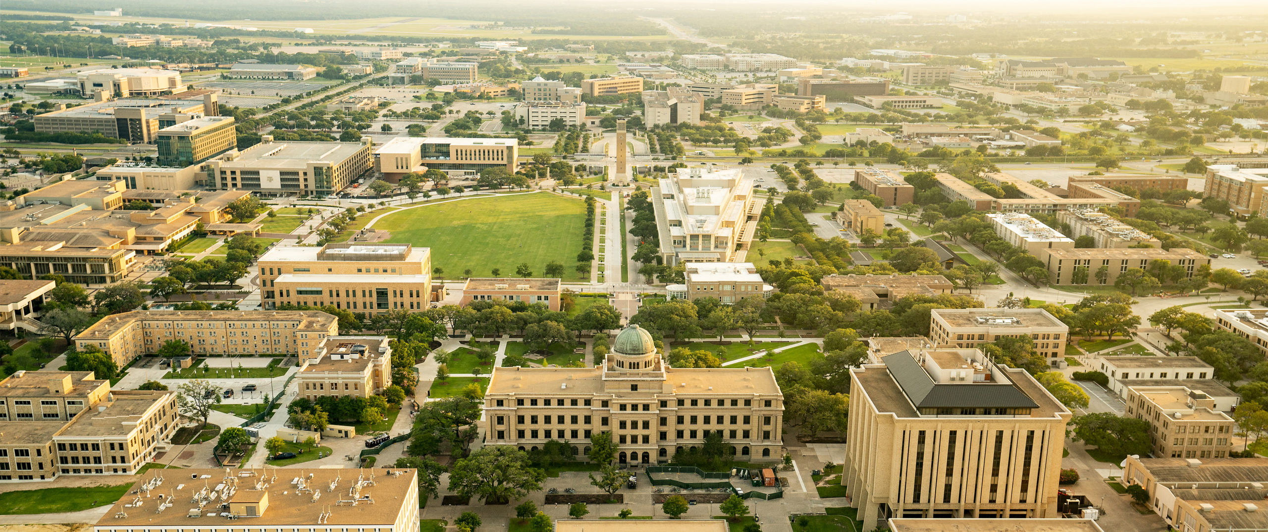 Aerial view of Texas A&M University Campus in College Station