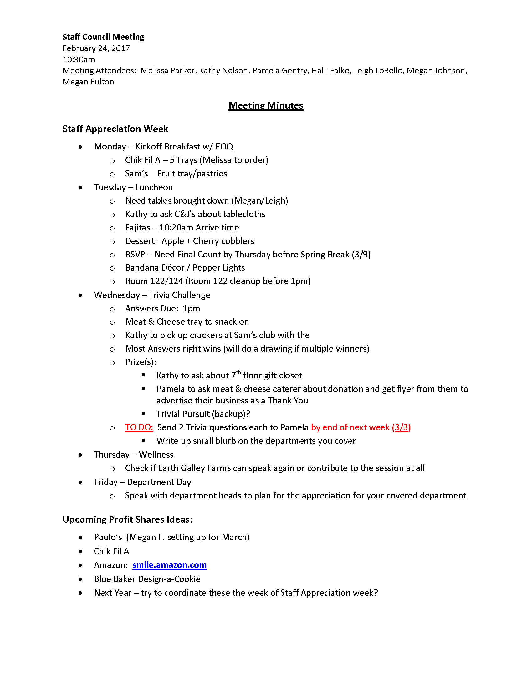 02 24 17 staff council meeting minutes tamus system staff meeting minutes