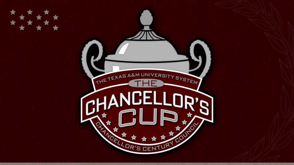 The Chancellor’s Cup logo featuring a silver trophy above a maroon shield with the words “The Chancellor’s Cup,” set against a maroon background.